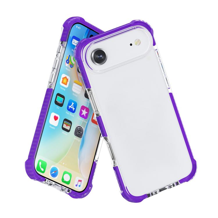 For iPhone Air Four-corner Shockproof TPU Hybrid Acrylic Phone Case(Purple) - iPhone Air Cases by buy2fix | Online Shopping UK | buy2fix