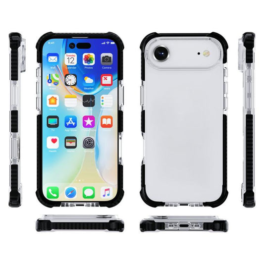 For iPhone Air Four-corner Shockproof TPU Hybrid Acrylic Phone Case(Black + Transparent) - iPhone Air Cases by buy2fix | Online Shopping UK | buy2fix