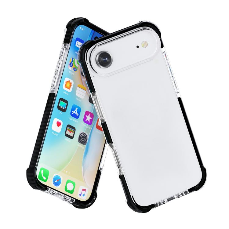 For iPhone Air Four-corner Shockproof TPU Hybrid Acrylic Phone Case(Black + Transparent) - iPhone Air Cases by buy2fix | Online Shopping UK | buy2fix