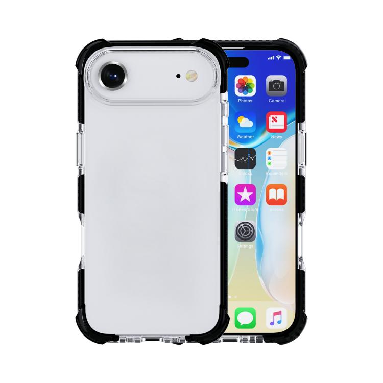 For iPhone Air Four-corner Shockproof TPU Hybrid Acrylic Phone Case(Black + Transparent) - iPhone Air Cases by buy2fix | Online Shopping UK | buy2fix