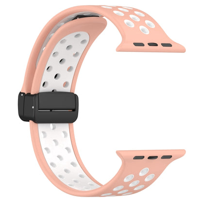 For Apple Watch Ultra 49mm Magnetic Buckle Silicone Watch Band(Pink White) by buy2fix