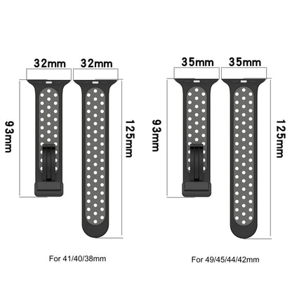 For Apple Watch Series 9 41mm Magnetic Buckle Silicone Watch Band(White Black) by buy2fix