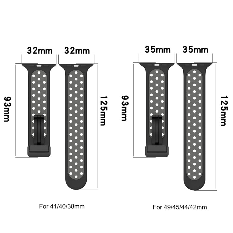For Apple Watch Ultra 2 49mm Magnetic Buckle Silicone Watch Band(Black Red) by buy2fix
