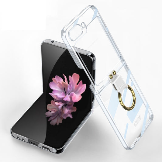 For Samsung Galaxy Z Flip6 / Flip7 FE GKK Electroplating Phone Case with Ring(Transparent) - Galaxy Z Flip6 5G Cases by GKK | Online Shopping UK | buy2fix
