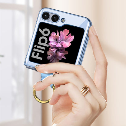 For Samsung Galaxy Z Flip6 / Flip7 FE GKK Electroplating Phone Case with Ring(Transparent) - Galaxy Z Flip6 5G Cases by GKK | Online Shopping UK | buy2fix