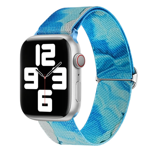 For Apple Watch Ultra 49mm Painted Pattern Nylon Replacement Watch Band(Ocean Blue) by buy2fix