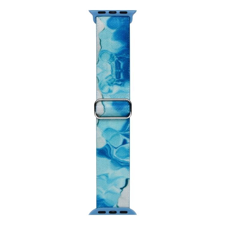 For Apple Watch Ultra 49mm Painted Pattern Nylon Replacement Watch Band(Ocean Blue) by buy2fix