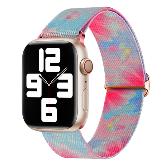 For Apple Watch Ultra 49mm Painted Pattern Nylon Replacement Watch Band(Flower Butterfly) by buy2fix