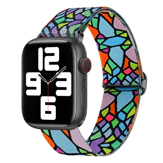 For Apple Watch Ultra 49mm Painted Pattern Nylon Replacement Watch Band(Geometric Rainbow) by buy2fix