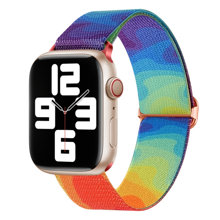 For Apple Watch Ultra 49mm Painted Pattern Nylon Replacement Watch Band(Liquid Colorful) by buy2fix