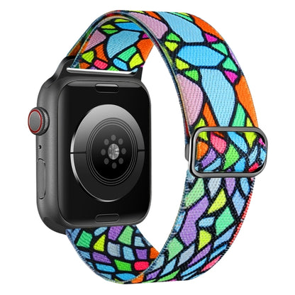 For Apple Watch Ultra 2 49mm Painted Pattern Nylon Replacement Watch Band(Geometric Rainbow) by buy2fix