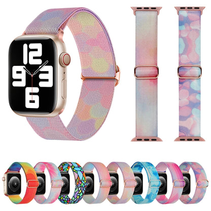 For Apple Watch Ultra 2 49mm Painted Pattern Nylon Replacement Watch Band(Geometric Rainbow) by buy2fix