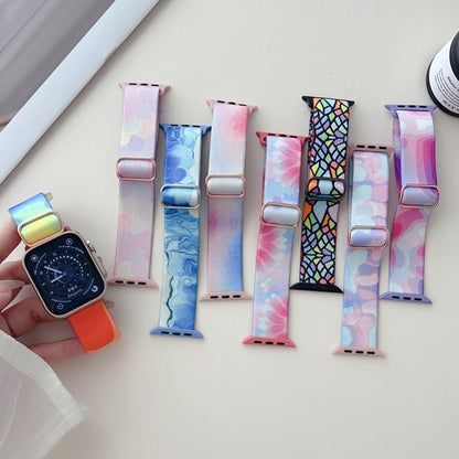 For Apple Watch Ultra 49mm Painted Pattern Nylon Replacement Watch Band(Ocean Blue) by buy2fix