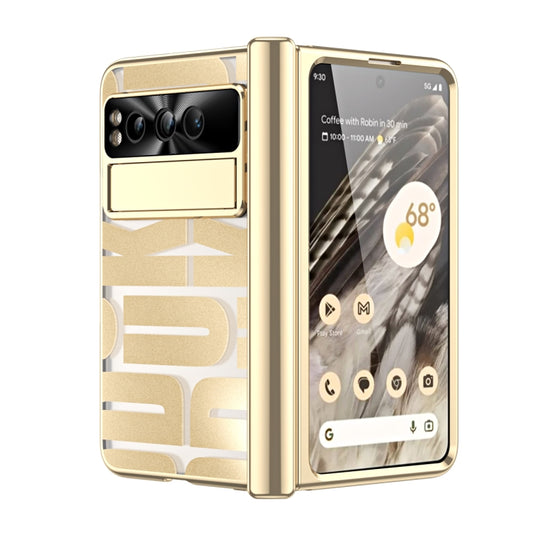 For Google Pixel Fold Integrated Electroplating Folding Phone Case(Gold) by buy2fix