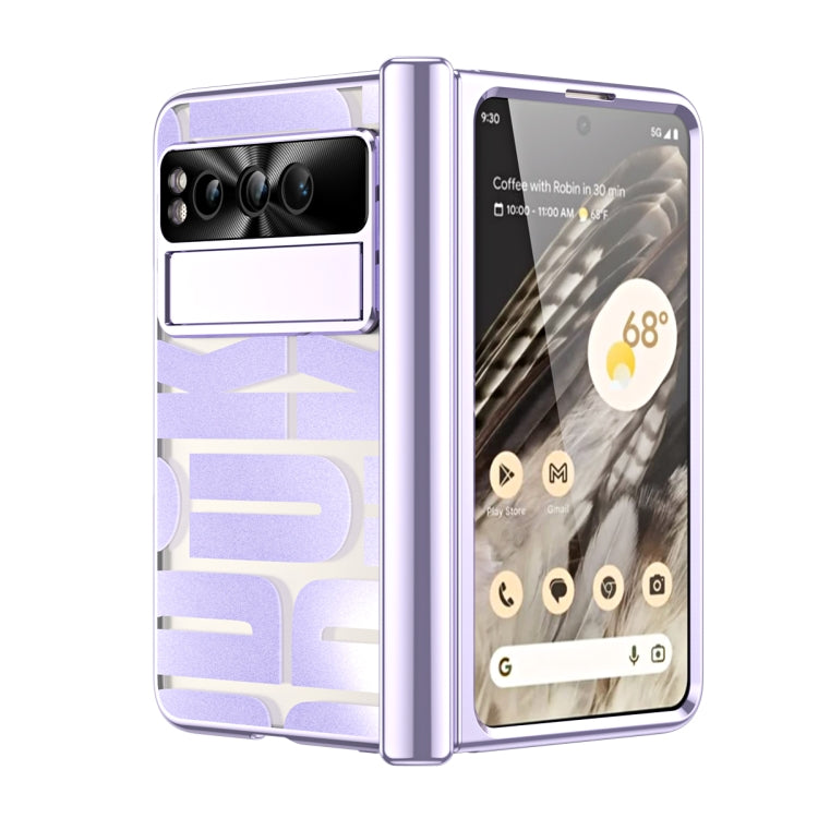 For Google Pixel Fold Integrated Electroplating Folding Phone Case(Purple) by buy2fix