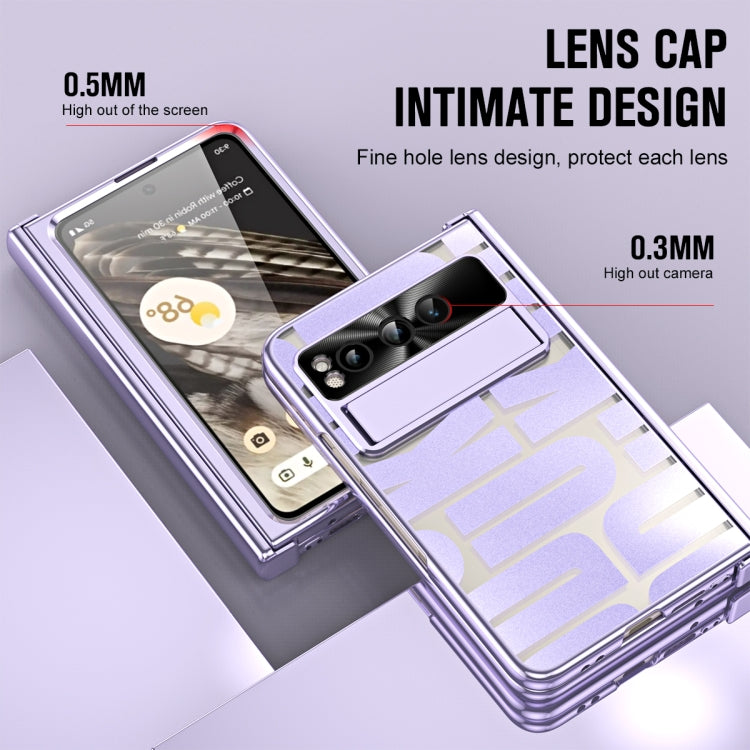 For Google Pixel Fold Integrated Electroplating Folding Phone Case(Purple) by buy2fix