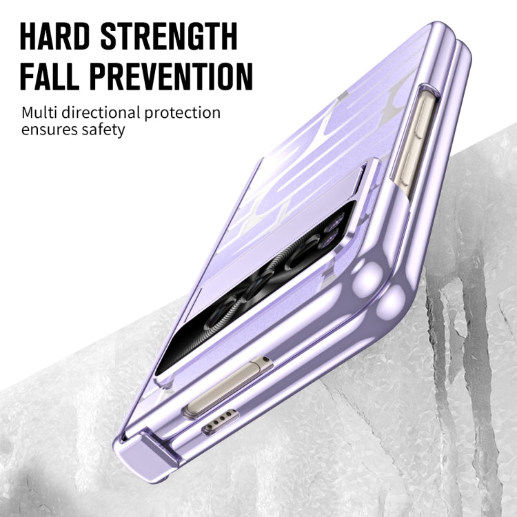 For Google Pixel Fold Integrated Electroplating Folding Phone Case(Purple) by buy2fix