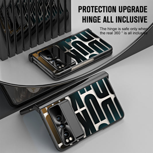 For Google Pixel Fold Integrated Electroplating Folding Phone Case with Hinge(Black) by buy2fix