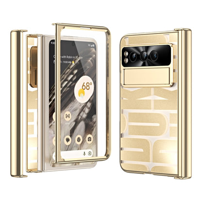 For Google Pixel Fold Integrated Electroplating Folding Phone Case with Hinge(Gold) by buy2fix