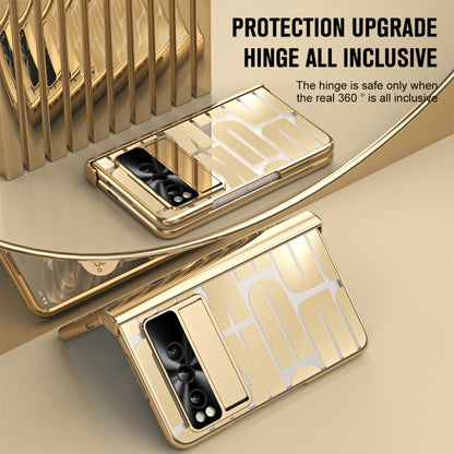 For Google Pixel Fold Integrated Electroplating Folding Phone Case with Hinge(Gold) by buy2fix