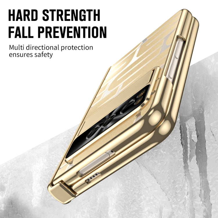 For Google Pixel Fold Integrated Electroplating Folding Phone Case with Hinge(Gold) by buy2fix