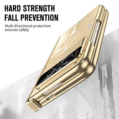 For Google Pixel Fold Integrated Electroplating Folding Phone Case with Hinge(Gold) by buy2fix