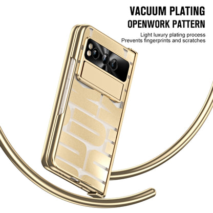 For Google Pixel Fold Integrated Electroplating Folding Phone Case with Hinge(Gold) by buy2fix