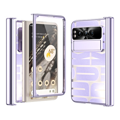 For Google Pixel Fold Integrated Electroplating Folding Phone Case with Hinge(Purple) by buy2fix