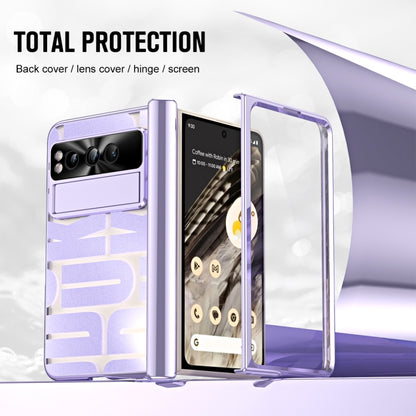 For Google Pixel Fold Integrated Electroplating Folding Phone Case with Hinge(Purple) by buy2fix