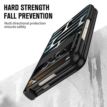 For Google Pixel Fold Integrated Electroplating Folding Phone Case with Pen Slot & Hinge(Black) by buy2fix