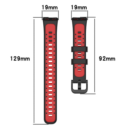 For Huawei Band 10 / 9 / 8 Two Color Silicone Watch Band(Light Green White) by buy2fix