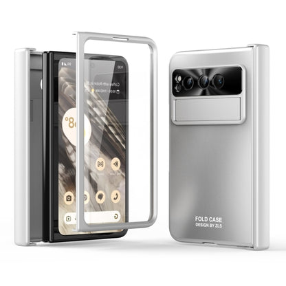 For Google Pixel Fold Integrated Electroplating Folding All-inclusive Phone Case with Hinge(Silver) by buy2fix