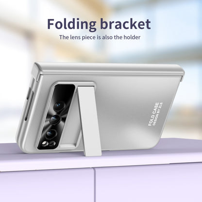 For Google Pixel Fold Integrated Electroplating Folding All-inclusive Phone Case with Hinge(Silver) by buy2fix