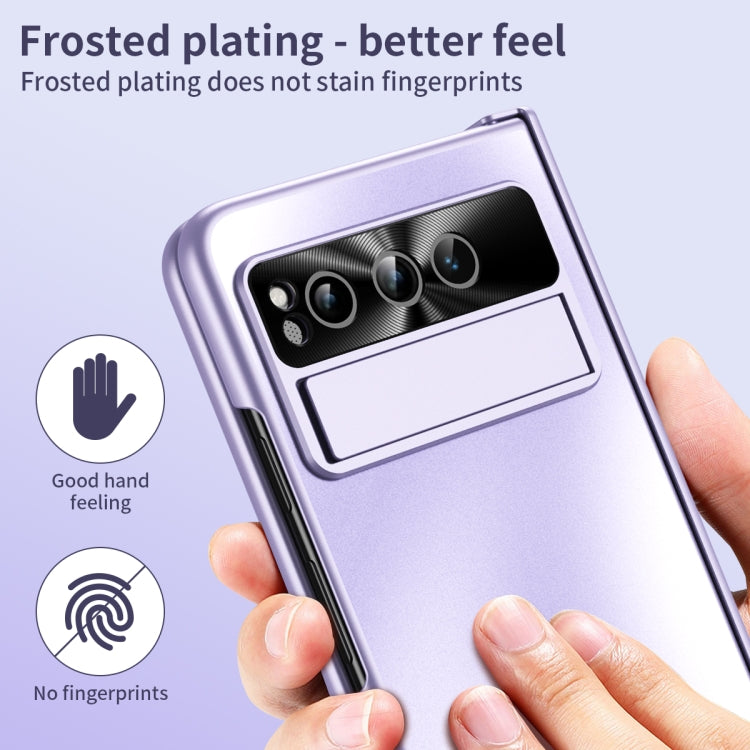 For Google Pixel Fold Integrated Electroplating Folding All-inclusive Phone Case with Hinge(Purple) by buy2fix