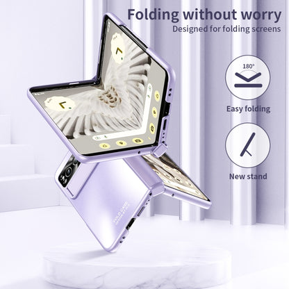 For Google Pixel Fold Integrated Electroplating Folding All-inclusive Phone Case with Hinge(Purple) by buy2fix