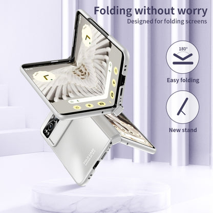 For Google Pixel Fold Integrated Electroplating Folding All-inclusive Phone Case with Pen Slot & Hinge(Silver) by buy2fix
