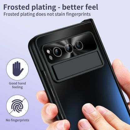 For Google Pixel Fold Integrated Electroplating Folding All-inclusive Phone Case with Pen Slot & Hinge(Black) by buy2fix