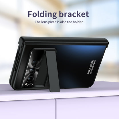 For Google Pixel Fold Integrated Electroplating Folding All-inclusive Phone Case with Pen Slot & Hinge(Black) by buy2fix