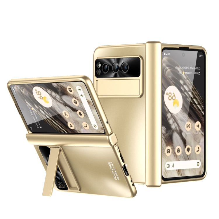 For Google Pixel Fold Integrated Electroplating Folding All-inclusive Phone Case with Pen Slot & Hinge(Gold) by buy2fix