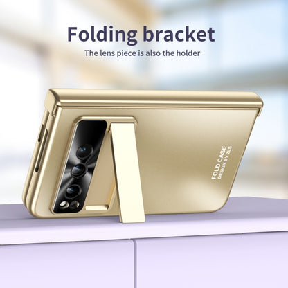 For Google Pixel Fold Integrated Electroplating Folding All-inclusive Phone Case with Pen Slot & Hinge(Gold) by buy2fix