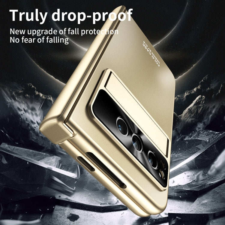 For Google Pixel Fold Integrated Electroplating Folding All-inclusive Phone Case with Pen Slot & Hinge(Gold) by buy2fix