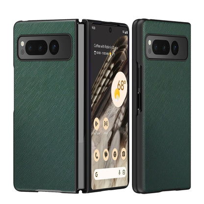 For Google Pixel Fold Cross Texture All Inclusive Shockproof Protective Phone Case(Green) by buy2fix