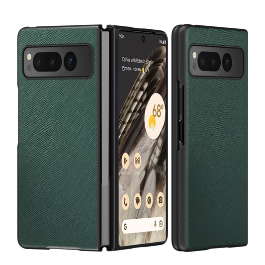 For Google Pixel Fold Cross Texture All Inclusive Shockproof Protective Phone Case(Green) by buy2fix