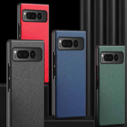 For Google Pixel Fold Cross Texture All Inclusive Shockproof Protective Phone Case(Green) by buy2fix