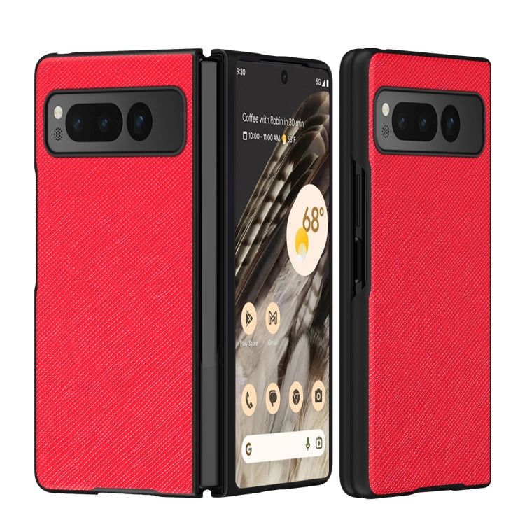 For Google Pixel Fold Cross Texture All Inclusive Shockproof Protective Phone Case(Red) by buy2fix