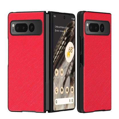 For Google Pixel Fold Cross Texture All Inclusive Shockproof Protective Phone Case(Red) by buy2fix