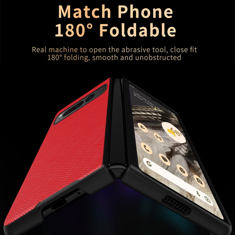 For Google Pixel Fold Cross Texture All Inclusive Shockproof Protective Phone Case(Red) by buy2fix