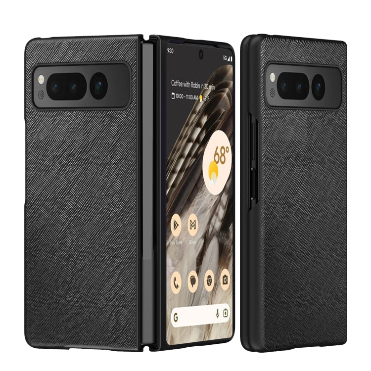 For Google Pixel Fold Cross Texture All Inclusive Shockproof Protective Phone Case(Black) by buy2fix