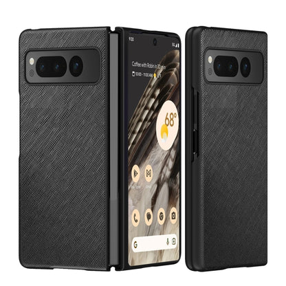 For Google Pixel Fold Cross Texture All Inclusive Shockproof Protective Phone Case(Black) by buy2fix