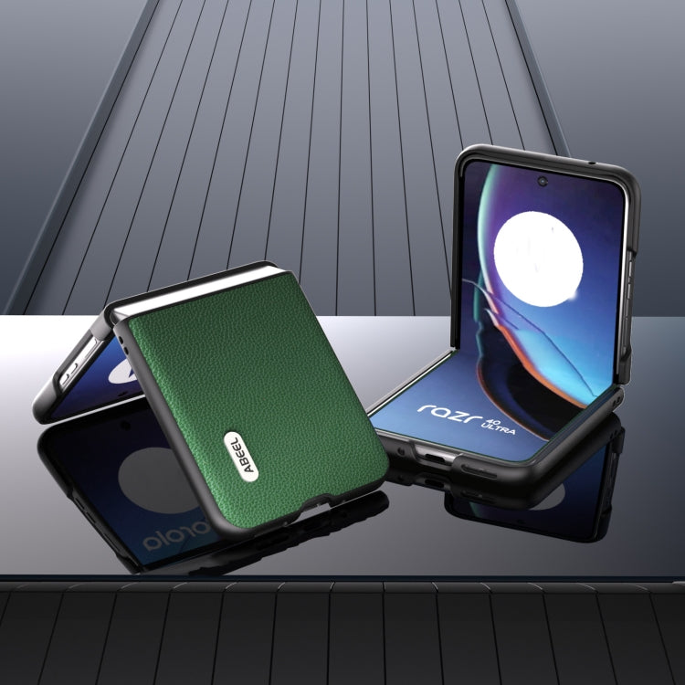 For Motorola Razr 40 Ultra ABEEL Black Edge Genuine Mino Phone Case(Green) by buy2fix